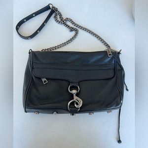 Rebecca Minkoff Large Mac Crossbody w/ silver hardware & black pebbled leather